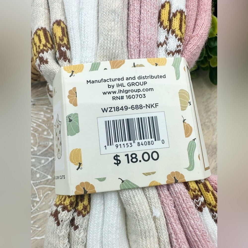 Rae Dunn Women’s 6 Pair Cushioned Low Cuts Socks in Pumpkin Patch Hello Fall NWT - Picture 5 of 6